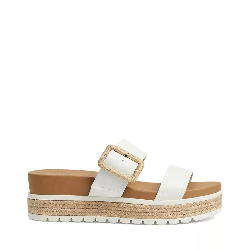 Durable sandals for tough beach trends-Women's Shoes MIA KENZY Platform Espadrille Slide Sandals MH1916 WHITE