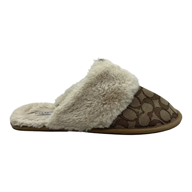 Slippers with chill fabric -Slippers Designer By Coach In Brown