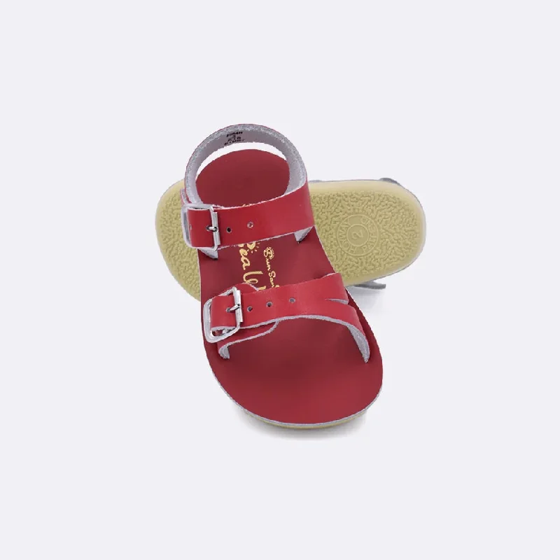 Non-slip sandals for wet sandy nights-Red Surfer Sandals