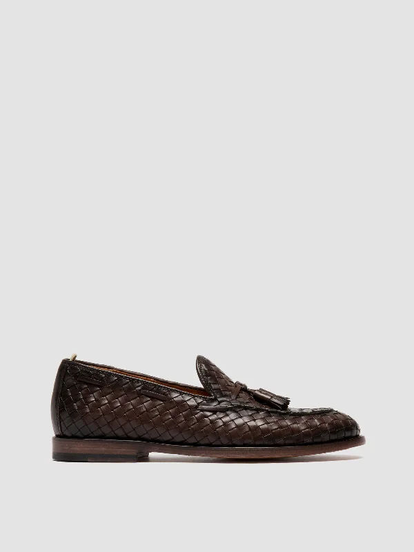 Durable loafers for long comfort-OPERA 004 - Brown Leather Tassel Loafers