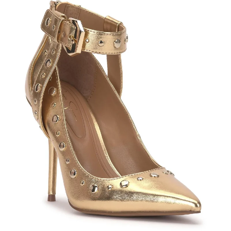 Premium high heels for weddings -Jessica Simpson Womens Hinjosa Faux Leather Studded Pumps