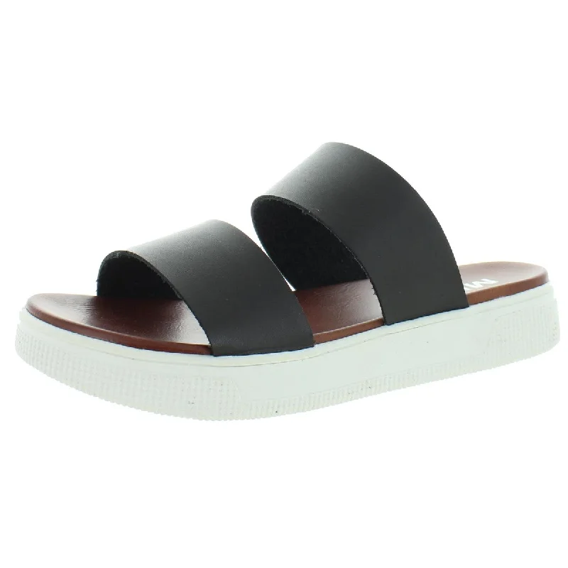 Stylish sandals for evening beach nights-Mia Womens Two Tone Slides Flat Sandals