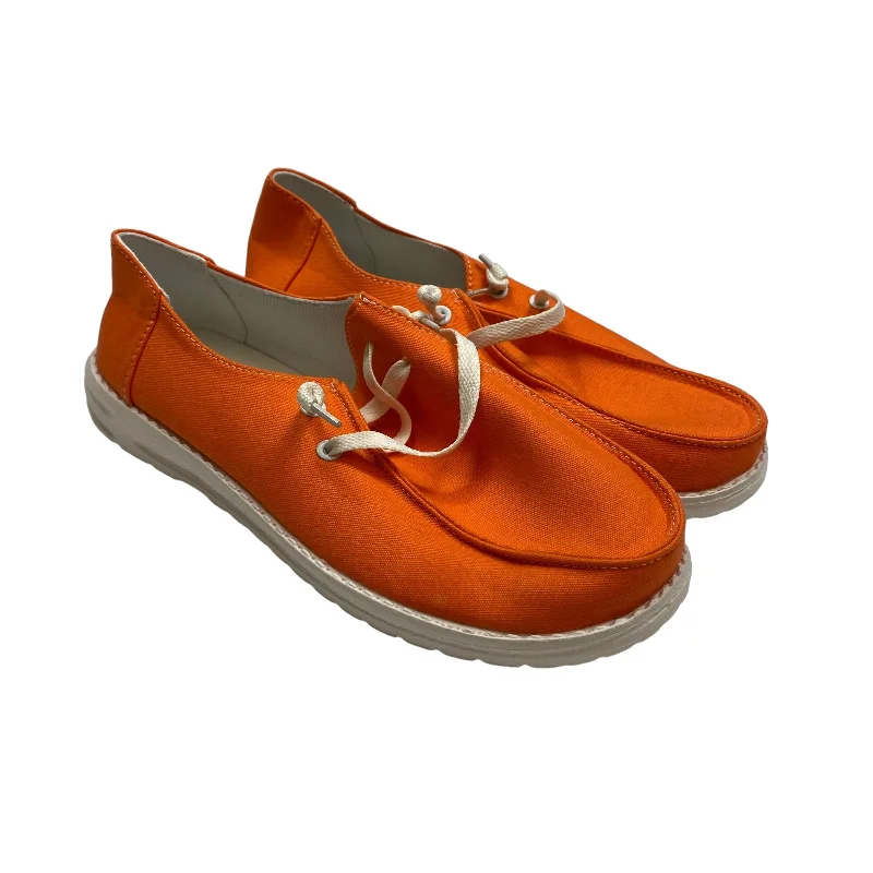 Flats for long day meals -Orange Shoes Flats 1.state, Size 9