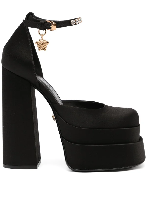 High heels for outdoor shows -VERSACE Medusa Aevitas Platform Pumps with Adjustable Heel 15.5 cm