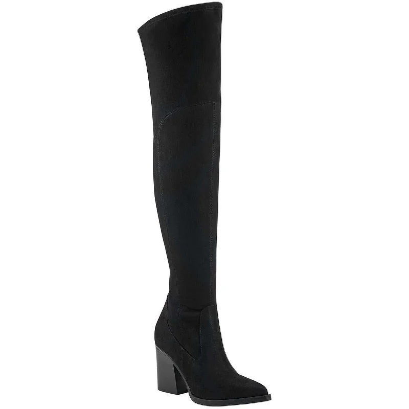 Boots for rainy snow lunches -Marc Fisher Womens Meyana Faux Suede Pointed Toe Over-The-Knee Boots