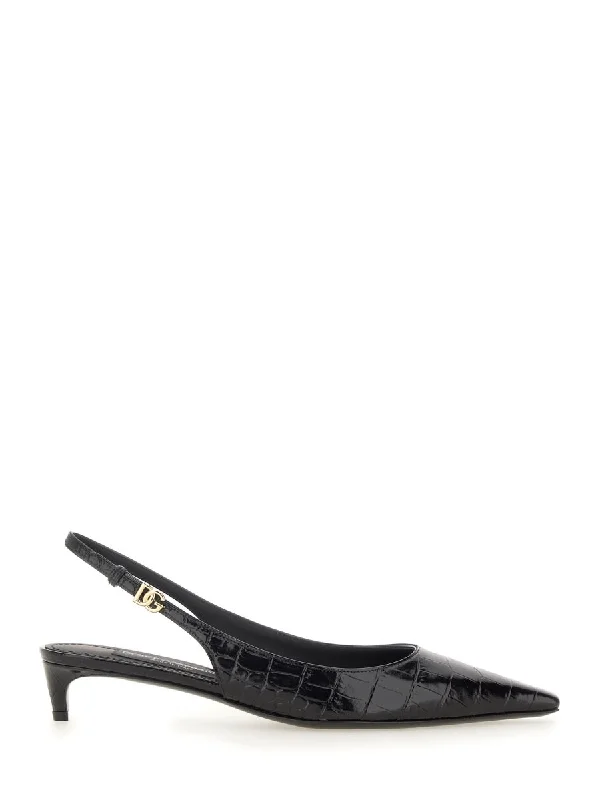 High heels with smooth leather -DOLCE & GABBANA Chic Slingback Pumps for Women