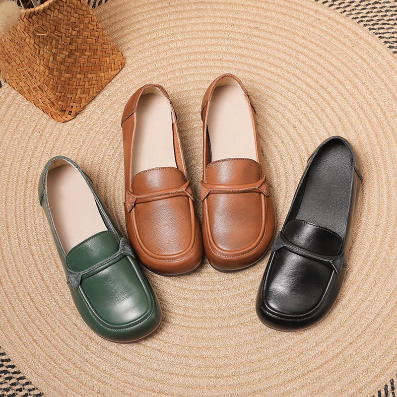 Women Soft Soled Slip-On Leather Shoes