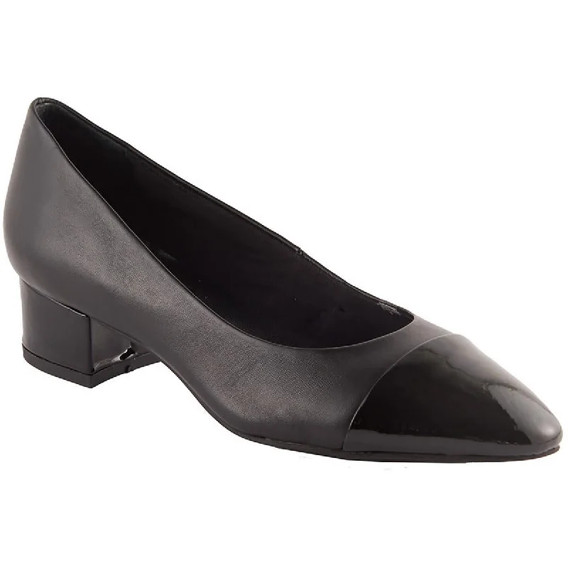 High heels with sturdy heels -David Tate Womens Colette Leather Slip-On Pumps