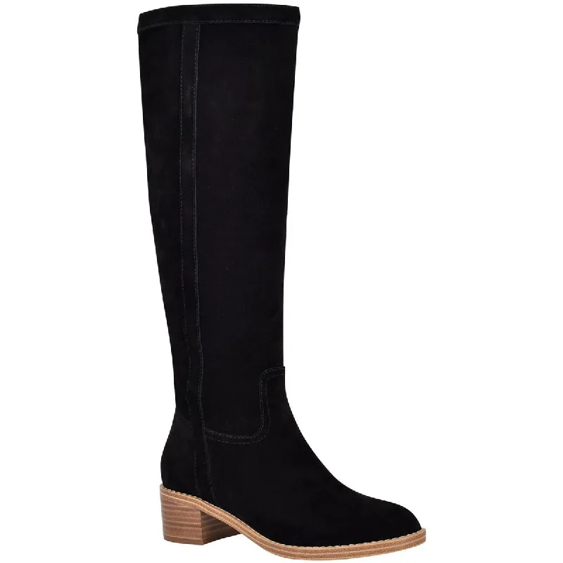 Boots for mellow dusk strolls -Nine West Womens Caely Suede Block Heel Knee-High Boots