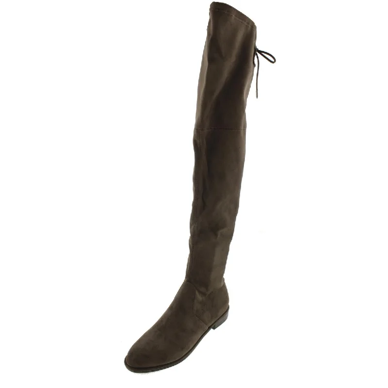 Boots for men with knee pain -Marc Fisher Women's Humor 2 Velvet Flat Over the Knee Riding Boots