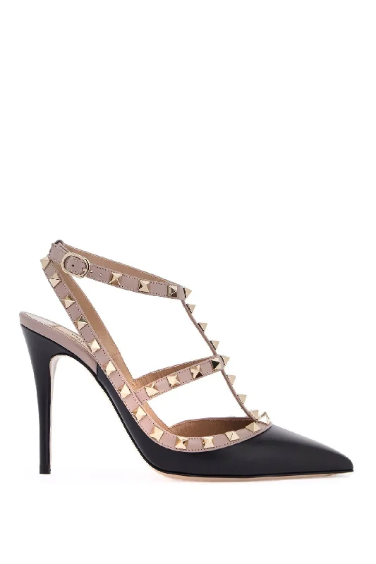 High heels for short outings -VALENTINO GARAVANI Rockstud Slingback Pumps with Adjustable Ankle Strap