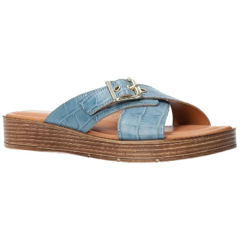 Soft sandals for relaxed shore days-Bella Vita Womens Con-Italy Slip On Wedge Flat Sandals