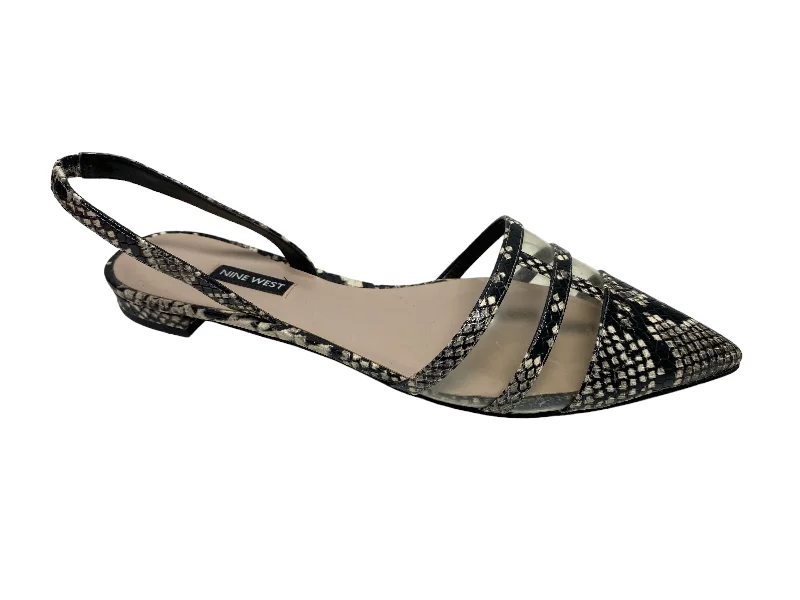 Flats for intimate indoor events -Snakeskin Print Shoes Flats Nine West, Size 10