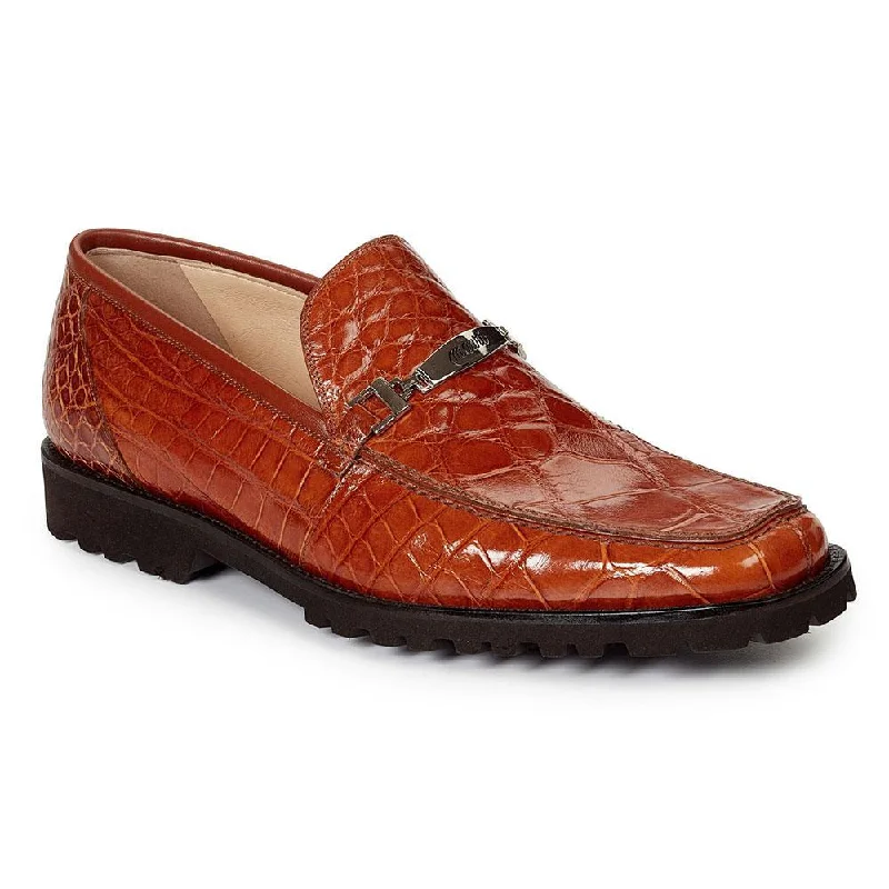 Best loafers for summer comfort-Mauri 4692 Men's Core Collection Alligator Cognac Loafers (MA3015)