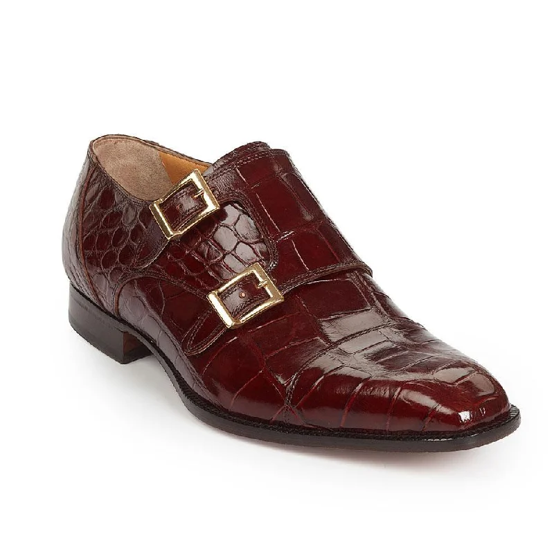 Cushioned loafers for comfy wear-Mauri 4560 Men's Dress Via Spiga Alligator Burgundy Loafers (MA3012)