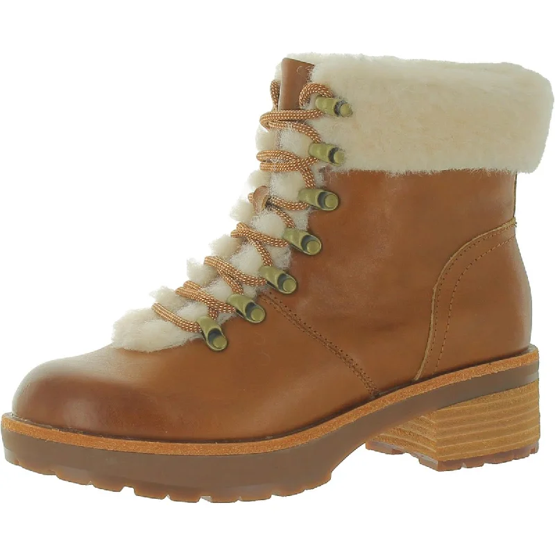 Boots for chilly evening strolls -Kork-Ease Womens Winslet Leather Round Toe Combat & Lace-up Boots