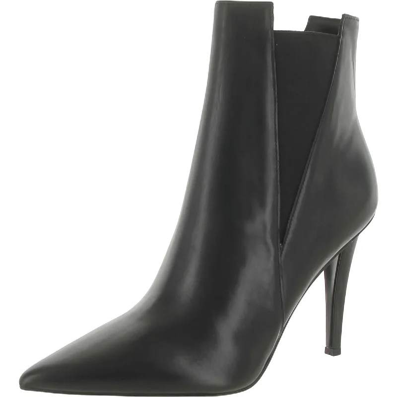 Boots with tough footbed builds -Nine West Womens Franks Leather Heels Chelsea Boots