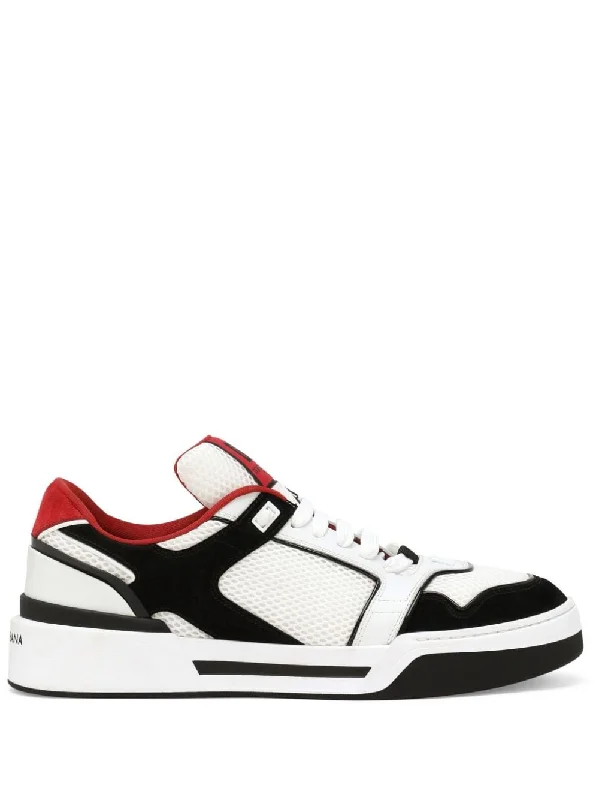 Comfortable athletic shoes for long jogs-DOLCE & GABBANA Leather Panelled Design Sneakers - SS24 Collection