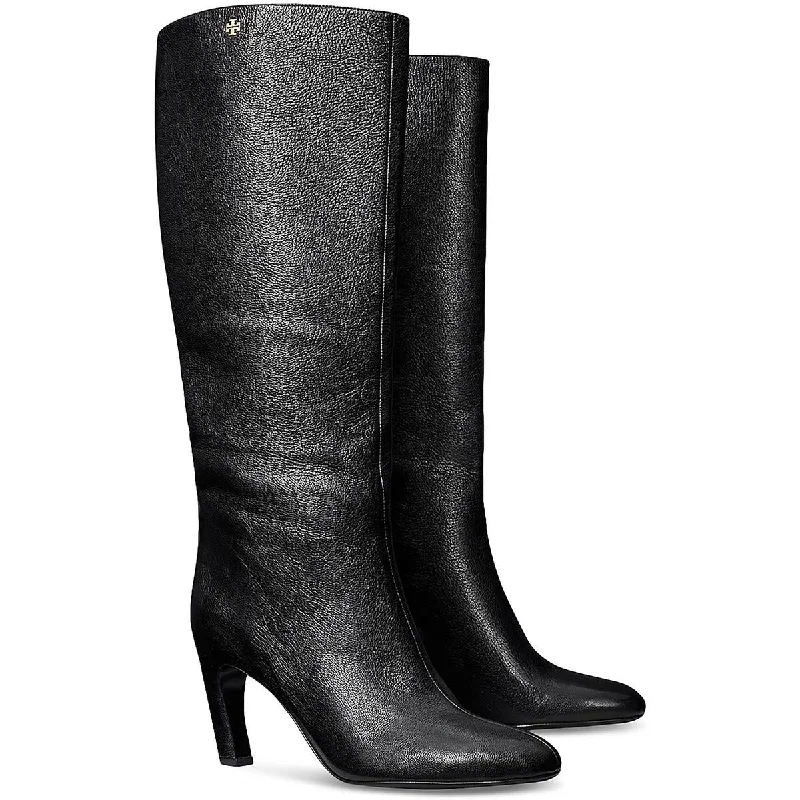 Boots for outdoor frost dinners -Tory Burch Womens Leather Knee-High Boots