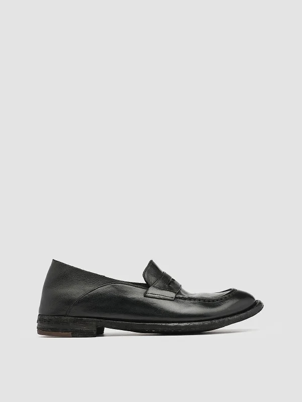 Affordable loafers for family steps-LEXIKON 516 - Black Leather Loafers