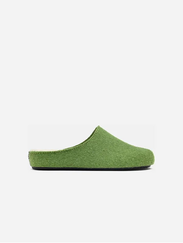 Slippers with deep cushioning -Date Men's Vegan Mule Slippers | Green