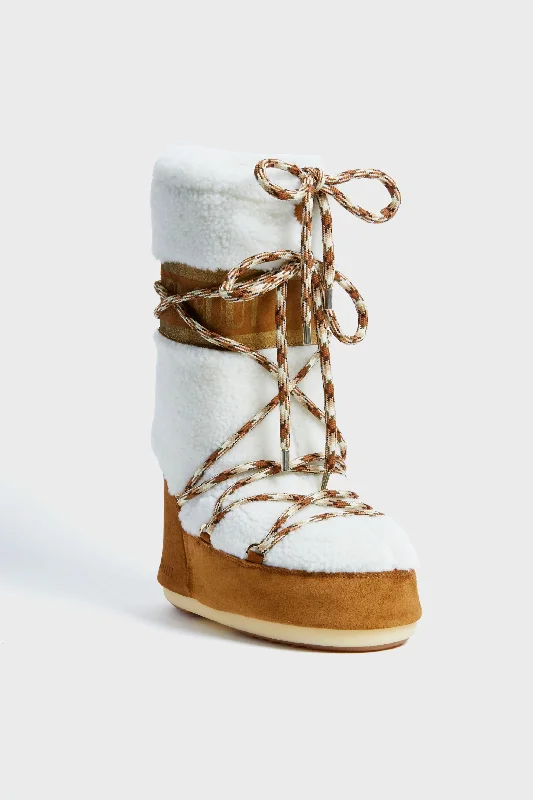 Boots for long frost strolls -Whisky Off White Icon Shearling Boots