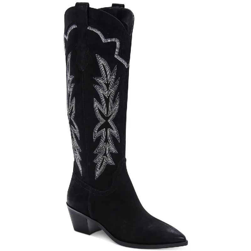 Boots with ornate footbed designs -Dolce Vita Womens Shiren Embroidered Tall Cowboy, Western Boots