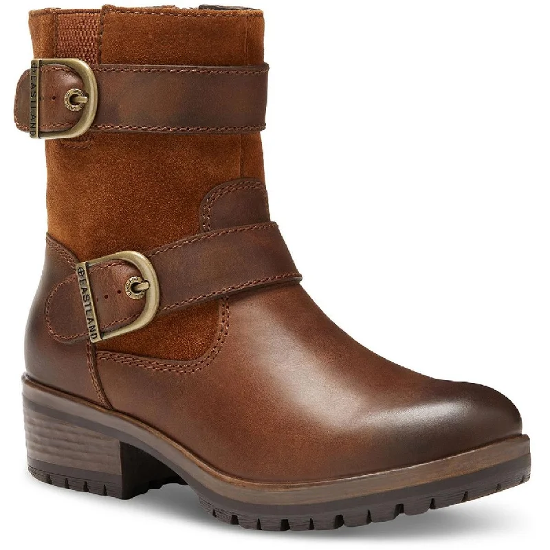 Boots with sleek outsole designs -Eastland Womens Gracie Leather Comfort Motorcycle Boots