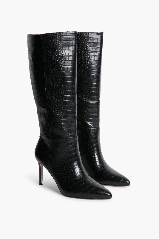 Boots with thick padded soles -Black Alina Boots