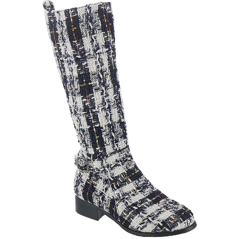 Boots with moisture-wicking interiors -Masseys Womens Tabitha Plaid Manmade Knee-High Boots