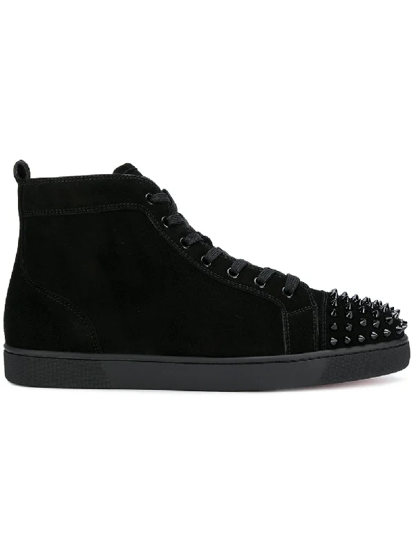 Affordable athletic shoes for teen runs-CHRISTIAN LOUBOUTIN Urban Edge High-Top Sneakers with Studded Toe