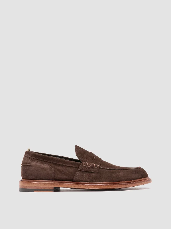 Soft loafers for summer comfort-SAX 001 - Brown Suede Penny Loafers