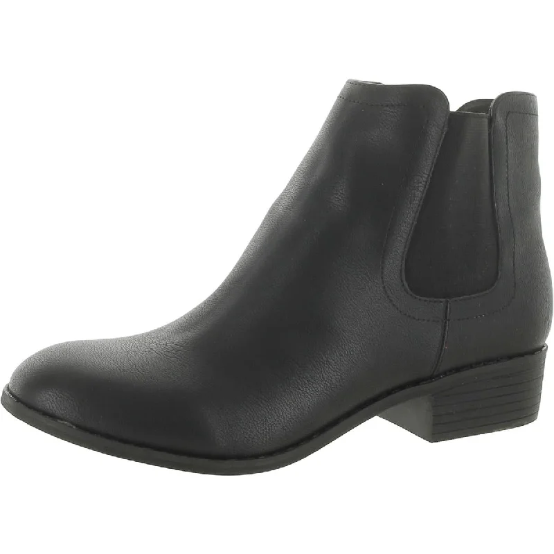 Boots with sturdy toe caps -Metropolitan View Womens Faux Leather Round Toe Chelsea Boots