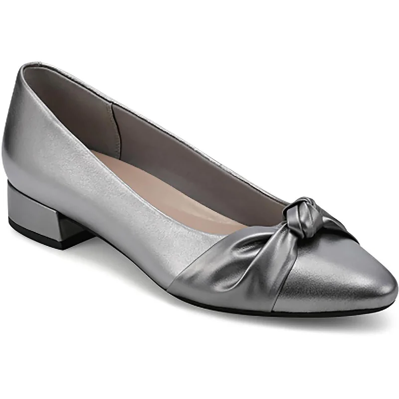 High heels with shock absorption -Easy Spirit Womens Caster Knot-Front Pointed Toe Pumps