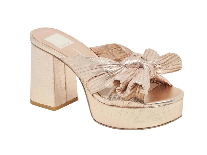 Women’s high heels with fringe trim -Dolce VIta: Blaire in Platinum satin