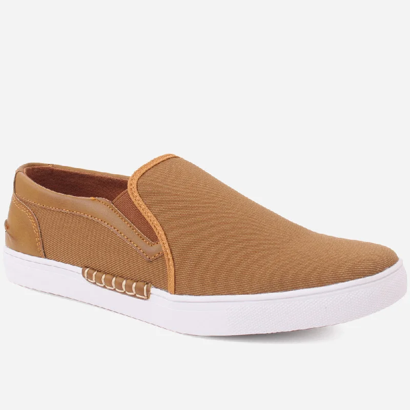 Cheap loafers for relaxed steps-Men "ELLIS" Stitched Detail Loafers Elastic Goring Boat Casual Trainers