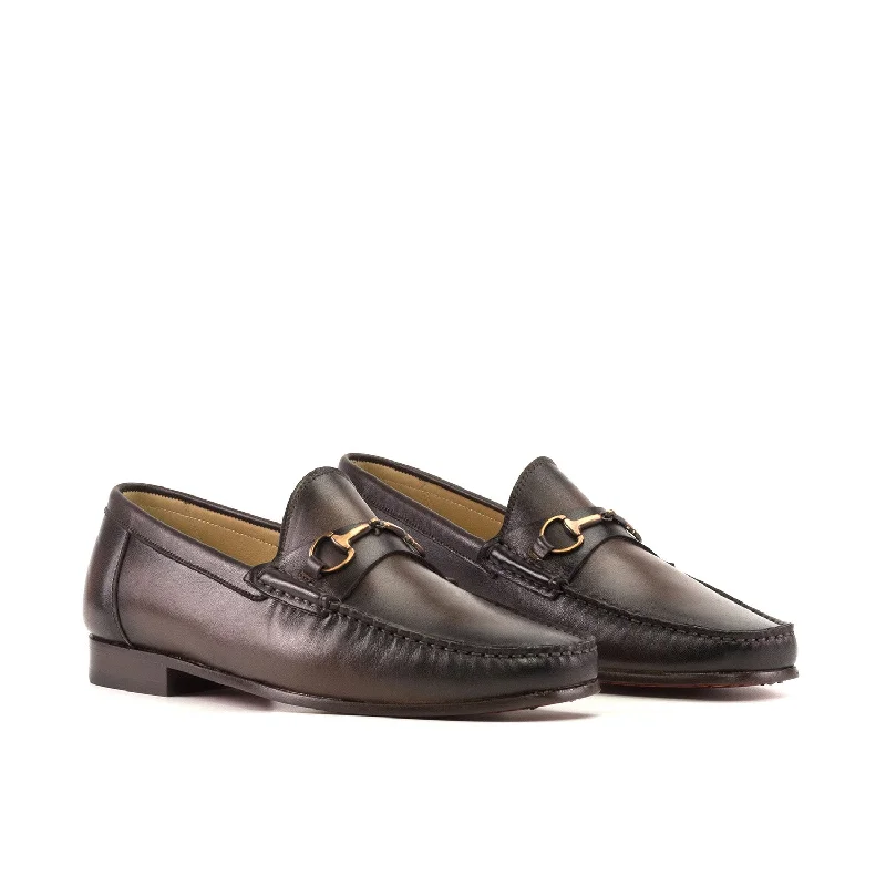 Cheap loafers for relaxed wear-Ambrogio Bespoke Men's Shoes Dark Brown Nappa Leather Moccasin Loafers (AMB2550)