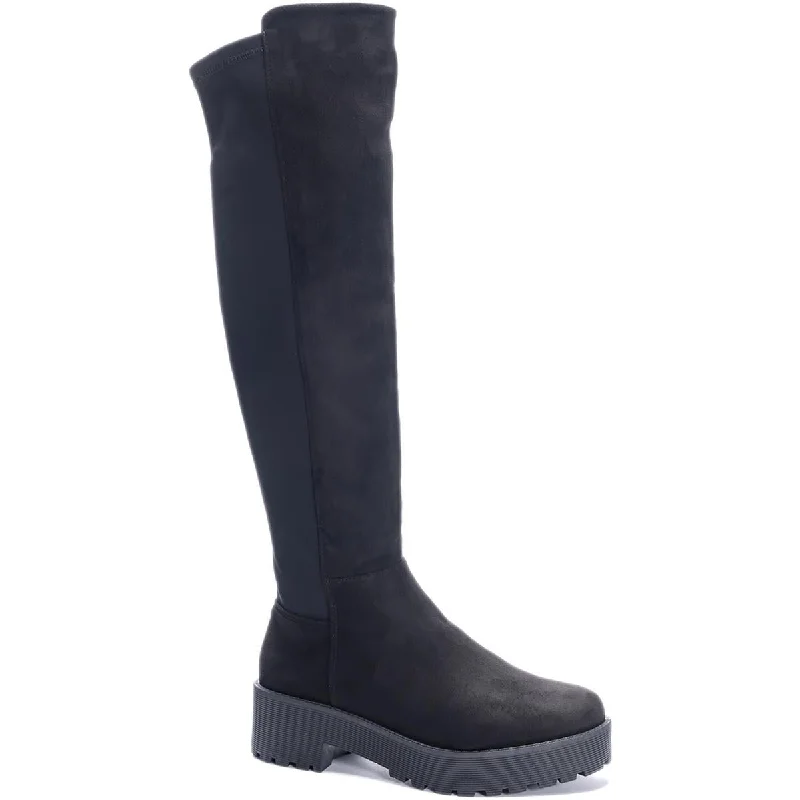 Boots with cozy sole fabrics -Dirty Laundry Womens MabellineWC Faux Suede Knee-High Boots