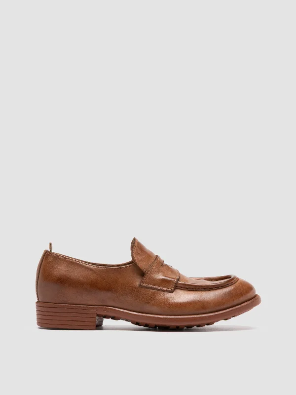 Durable loafers for daily comfort-CALIXTE 020 - Brown Leather Loafers