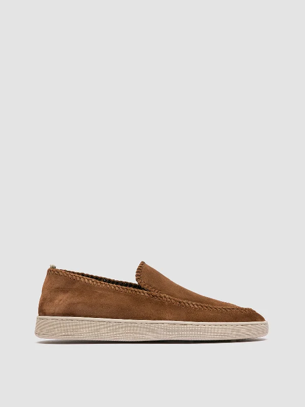 Slip-on loafers for easy steps-HERBIE 011 - Brown Suede Penny Loafers