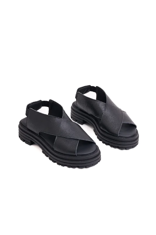 Cheap sandals for family seaside trips-DAFNE BLACK