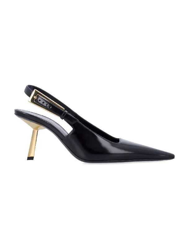 Vegan leather high heels eco-friendly -SAINT LAURENT Sleek Slingback Pumps