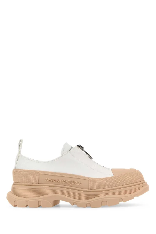 Cheap athletic shoes for budget runs-ALEXANDER MCQUEEN Two-tone Canvas Tread Slick Sneakers for Women