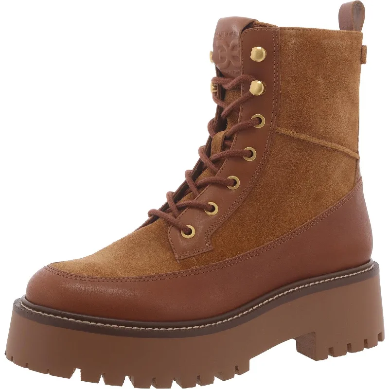 Boots for fall hiking trails -Sam Edelman Womens Elliot Platforms Lace-Up Combat & Lace-Up Boots