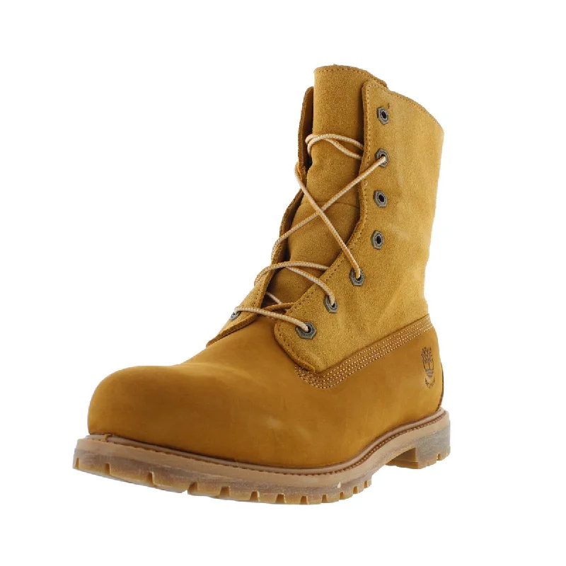 Boots for men with heel aches -Timberland Womens Teddy Fleece Suede Fold-Over Work Boots