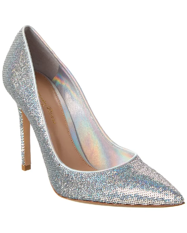 High heels for lazy evenings -Gianvito Rossi 105 Sequin & Leather Pump