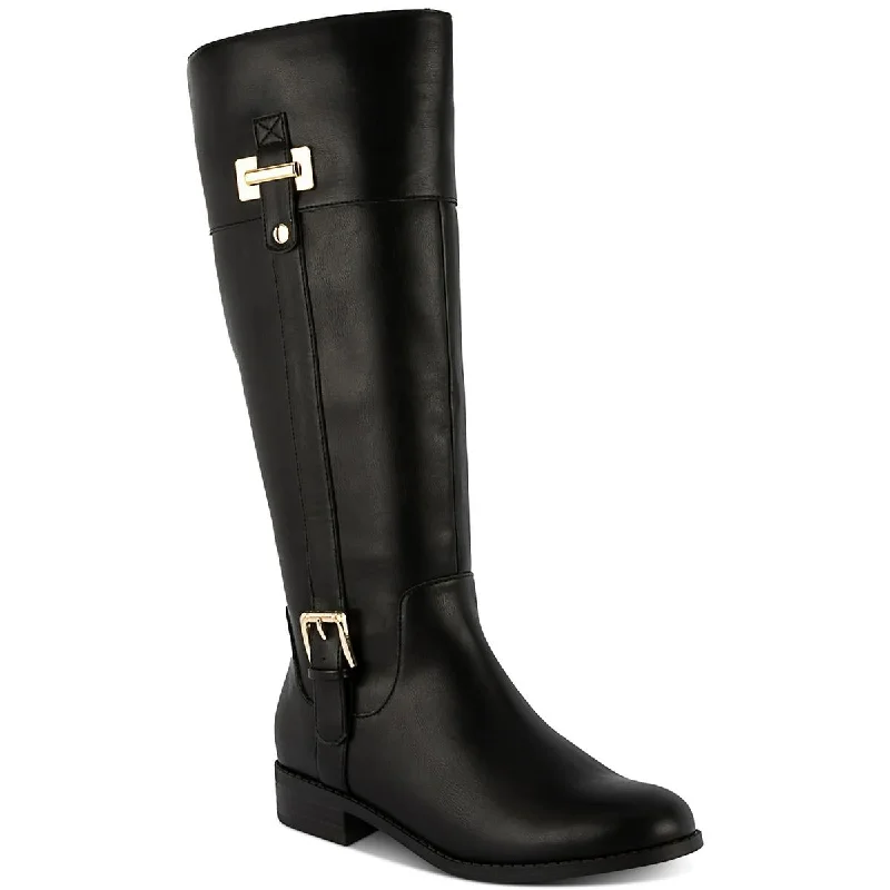 Boots for casual snow vibes -Karen Scott Womens Edenn Faux Leather Riding Knee-High Boots