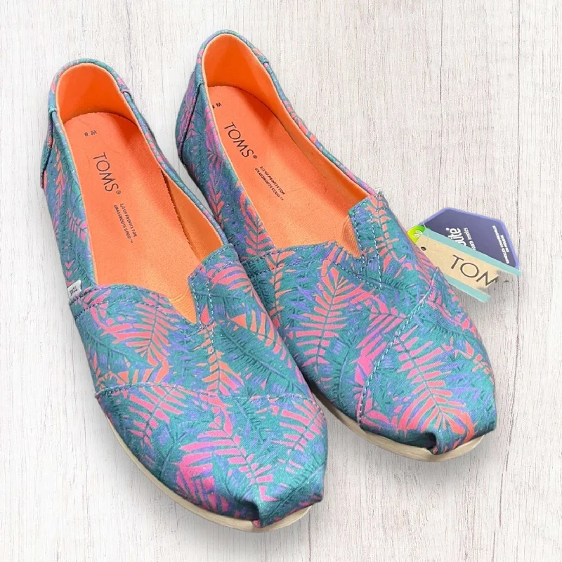 Flats for outdoor day scenes -Tropical Print Shoes Flats Toms, Size 8