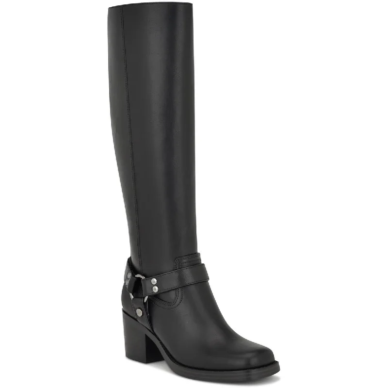 Boots with faint reflective designs -Nine West Womens Koop 3 Tall Faux Leather Knee-High Boots