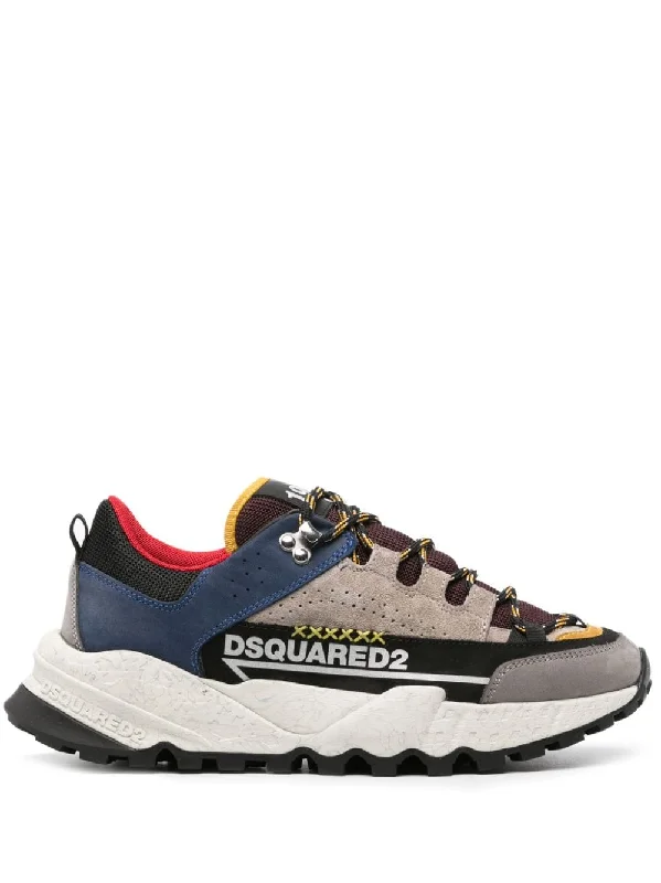 Cushioned athletic shoes for ankle runs-DSQUARED2 Luxe Colour Block Leather Sneakers for Men - FW23